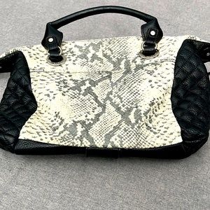 Aimee Kestenberg handbag - black with snake skin detail - USED